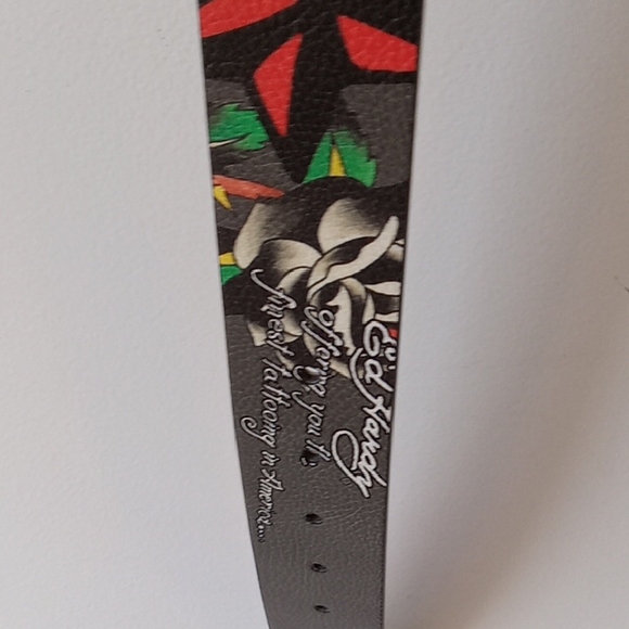 Ed Hardy Tattoo Art Men's Black Belt - Picture 5 of 12